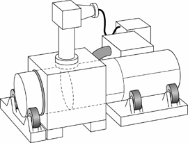 Fig.11. Schematic representation of locally sealed vacuum chamber for RPEB welding of thick walled tubular component on-site 