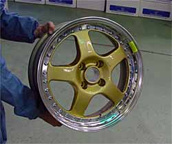 Fig.6. ... and assembled to an aftermarket three-piece wheel for tuning sport cars 